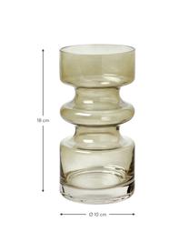 Vase en verre soufflé bouche Clea, Verre, Vert, Ø 10 x haut. 18 cm