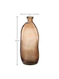 Wazon ze szkła Dina, Szkło z recyklingu z certyfikatem GRS, Brązowy, Ø 13 x W 35 cm