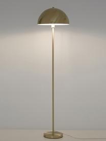 Vloerlamp Matilda in messing, Lampenkap: geborsteld metaal, Lampvoet: vermessingd metaal, Messingkleurig, Ø 40 x H 164 cm