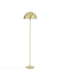 Lampada da terra dorata Matilda, Paralume: metallo spazzolato, Base della lampada: metallo ottonato, Ottonato, Ø 40 x Alt. 164 cm