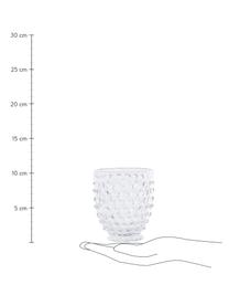 Wassergläser Perloa mit Strukturmuster, 6 Stück, Glas, Transparent, Ø 9 x H 11 cm
