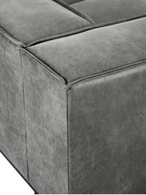 Leder-Sofa Abigail (2-Sitzer) in Dunkelgrau mit Metall-Füßen, Bezug: Lederfaserstoff (70% Lede, Beine: Metall, lackiert, Leder Dunkelgrau, B 190 x T 95 cm