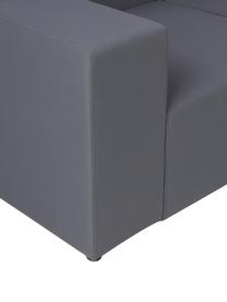 Modulaire outdoor 3-zitsbank Lennon in donkergrijs, Frame: zeefdrukplaat, waterdicht, Geweven stof donkergrijs, B 210 x D 105 cm