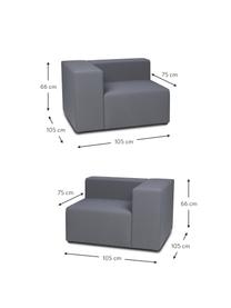 Modulares Outdoor-Sofa Simon (3-Sitzer), Bezug: 88% Polyester, 12% Polyet, Gestell: Siebdruckplatte, wasserfe, Dunkelgrau, B 210 x T 105 cm