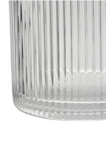 Vase verre à surface rainurée Lija, Verre, Transparent, Ø 14 x haut. 30 cm