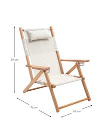 Inklapbare ligstoel Tommy in saliegroen, Zitvlak: 50% katoen, 50% polyester, Frame: hout, Licht hout, saliegroen, wit, B 66 x H 87 cm