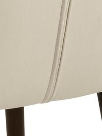 Silla con reposabrazos de terciopelo Nora, Tapizado: terciopelo de poliéster A, Patas: metal recubierto, Terciopelo beige, madera de roble negro pintado, An 58 x F 58 cm