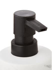 Dosificador de jabón Daro, Recipiente: cerámica, Dosificador: metal, recubierto, Blanco, negro, Ø 7 x Al 18 cm