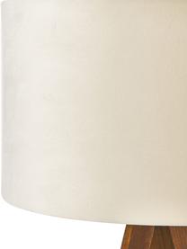 Scandi tripod vloerlamp Jake van massief hout met fluwelenlampenkap, Lampenkap: fluweel, Lampvoet: essenhout, FSC-gecertific, Beige, Ø 60 x H 150 cm