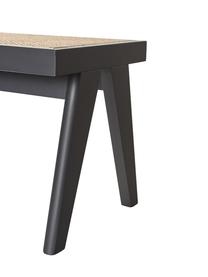 Hocker Sissi mit Wiener Geflecht, Gestell: Massives Eichenholz, Sitzfläche: Rattan, Rattan, Schwarz, B 52 x  H 42 cm