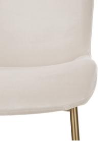 Krzesło tapicerowane z aksamitu Tess, Tapicerka: aksamit (poliester) Dzięk, Nogi: metal malowany proszkowo, Beżowy aksamit, odcienie złotego, S 49 x G 64 cm