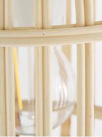 Petite suspension en bambou Adam, Blanc, brun clair, Ø 21 x haut. 24 cm