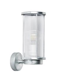 Outdoor wandlamp Linton, Diffuser: kunststof, Zilverkleurig, Ø 13 x H 30 cm