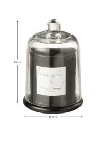 Duftkerze Simplicity mit Glasglocke (Ambra), Behälter: Glas, Schwarz, Ø 11 x H 14 cm