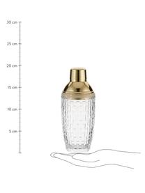 Cocktail shaker trasparente/dorato Jolin, Shaker: vetro, Trasparente, dorato, Ø 9 x Alt. 22 cm