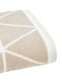Sada oboustranných ručníků s grafickým vzorem Elina, 3 díly, Béžová, krémově bílá, Sada s různými velikostmi