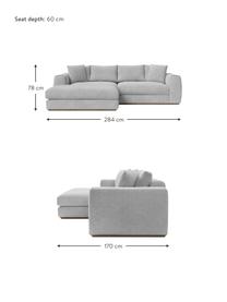 Ecksofa Vienna (4-Sitzer), Bezug: 100 % Polyester Der strap, Webstoff Grau, B 284 x T 170 cm, Eckteil links
