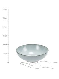 Handgemachte Schalen Thalia, 2 Stück, Steingut, Blaugrau mit dunklem Rand, Ø 18 x H 6 cm