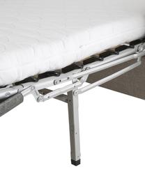 Sofa rozkładana Cucita (3-osobowa), Tapicerka: tkanina (100% poliester) , Stelaż: lite drewno sosnowe z cer, Nogi: metal lakierowany, Beżowa tkanina, S 274 x G 164 cm, lewostronna