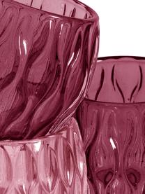 Set de portavelas Aliza, 3 uds., Vidrio, Tonos rosa, Cada uno Ø 10 x Al 9 cm