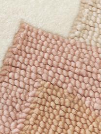 Alfombra artesanal de lana texturizada Corin, Parte superior: 100% lana, Reverso: 100% algodón Las alfombra, Blanco crema, tonos beige, An 120 x L 180 cm (Tamaño S)