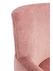 Poltrona in velluto a coste rosa Chenille, Rivestimento: poliestere in look vellut, Struttura: legno di pino, compensato, Rosa, Larg. 72 x Prof. 73 cm