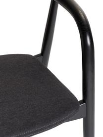 Holz-Armlehnstuhl Angelina mit Sitzpolster, Bezug: Polyester Der hochwertige, Gestell: Eschenholz, FSC-zertifizi, Webstoff Schwarz, Schwarz, B 57 x H 80 cm