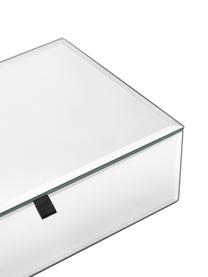 Aufbewahrungsbox Melvin, Außen: Spiegelglas, Innen: Samt, Silberfarben, B 24 x T 14 cm