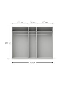 Szafa modułowa Charlotte, 5-drzwiowa, różne warianty, Korpus: płyta wiórowa z certyfika, Szary, S 250 x W 200 cm, Basic