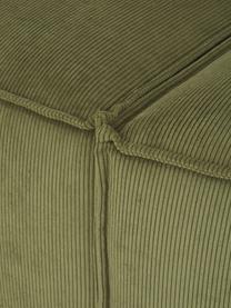 Modulaire bank Lennon (3-zits) in groen van corduroy, Bekleding: corduroy (92% polyester, , Frame: massief grenenhout, multi, Poten: kunststof De poten bevind, Corduroy groen, B 238 x H 119 cm