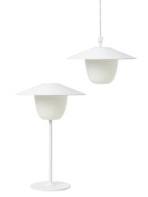 Lampada da esterno portatile e dimmerabile a LED Ani, Paralume: alluminio, Base della lampada: alluminio rivestito, Bianco, Ø 22 x Alt. 33 cm