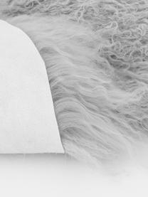 Piel de cordero Ella, Parte superior: piel de cordero de Mongol, Reverso: cuero, Gris claro, An 50 x L 160 cm