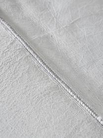 Langhaar-Lammfell-Teppich Ella, gelockt, Vorderseite: Mongolisches Lammfell, Rückseite: Leder, Grau, B 50 x L 160 cm