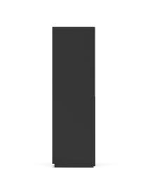 Modulaire draaideurkast Leon in zwart, 150 cm breed, diverse varianten, Frame: spaanplaat, FSC-gecertifi, Zwart, Basis interieur, hoogte 200 cm