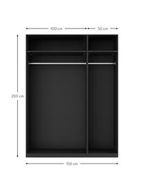 Armario modular Leon, 3 puertas (150 cm), diferentes variantes, Estructura: aglomerado con certificad, Negro, Interior Classic (An 150 x Al 200 cm)