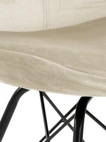 Sedia imbottita in velluto con gambe in metallo Eris 2 pz, Rivestimento: velluto di poliestere Con, Gambe: metallo verniciato a polv, Velluto beige, Larg. 49 x Prof. 54 cm