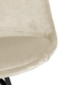 Krzesło tapicerowane z aksamitu i metalowymi nogami Eris, 2 szt., Tapicerka: aksamit poliestrowy Dzięk, Nogi: metal malowany proszkowo, Beżowy aksamit, S 49 x G 54 cm