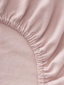 Prześcieradło z flaneli z gumką na łóżko kontynentalne Biba, Blady różowy, S 90 x D 200 cm, W 35 cm