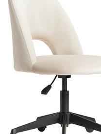 Sametová kancelářská otočná židle Rachel, výškově nastavitelná, Krémově bílá, Š 65 cm, H 66 cm