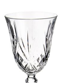 Copas de vino blanco de cristal con relieve Melodia, 6 uds., Cristal, Transparente, Ø 8 x Al 19 cm, 210 ml