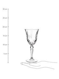 Copas de vino blanco de cristal con relieve Melodia, 6 uds., Cristal, Transparente, Ø 8 x Al 19 cm