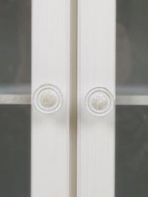Credenza in legno di pino bianco Ona, Maniglie: metallo rivestito, Legno di pino, bianco verniciato, finitura antica, Larg. 75 x Alt. 84 cm