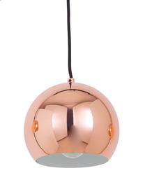 Grote hanglamp met bollen Ball in koperkleur, Baldakijn: gelakt metaal, Koperkleurig, hoogglans, mat zwart, B 100 cm x H 18 cm