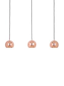 Grande suspension 3 lampes Ball, Couleur cuivrée, noir, larg. 100 x haut. 18 cm