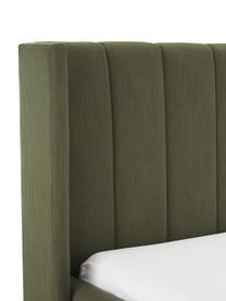 Čalouněná postel Dusk, Tmavě zelená, Š 140 cm, D 200 cm