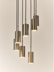 Lámpara de techo cluster Arvo, Pantalla: metal cromado, Anclaje: metal cromado, Cable: cubierto en tela, Cromo, Ø 38 x Al 120 cm