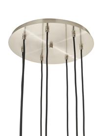 Lámpara de techo cluster Arvo, Pantalla: metal cromado, Anclaje: metal cromado, Cable: cubierto en tela, Cromo, Ø 38 x Al 120 cm