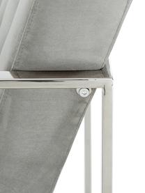 Poltroncina in velluto Manhattan, Rivestimento: velluto (poliestere) Con , Struttura: metallo zincato, Velluto grigio, argento, Larg. 70 x Prof. 72 cm
