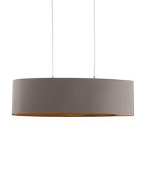 Lámpara de techo ovalada Jamie, Fijación: metal niquelado, Cable: plástico, Plateado, gris, An 78 x Al 22 cm