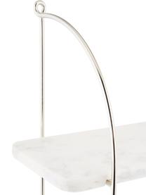 Marmeren wandrek Porter, Wandbevestiging: edelstaalkleurig. Planken: gemarmerd wit, 40 x 58 cm